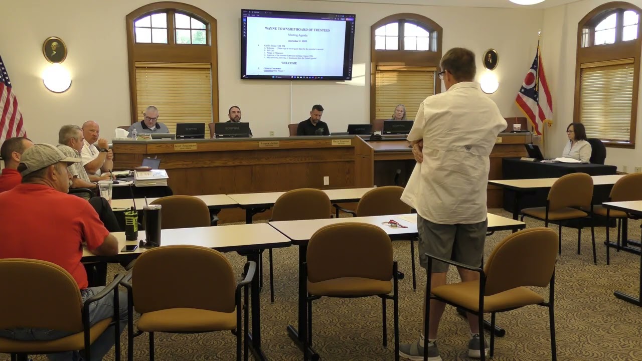 Wayne Township Board of Trustees' Meeting for Sept 2, 2025