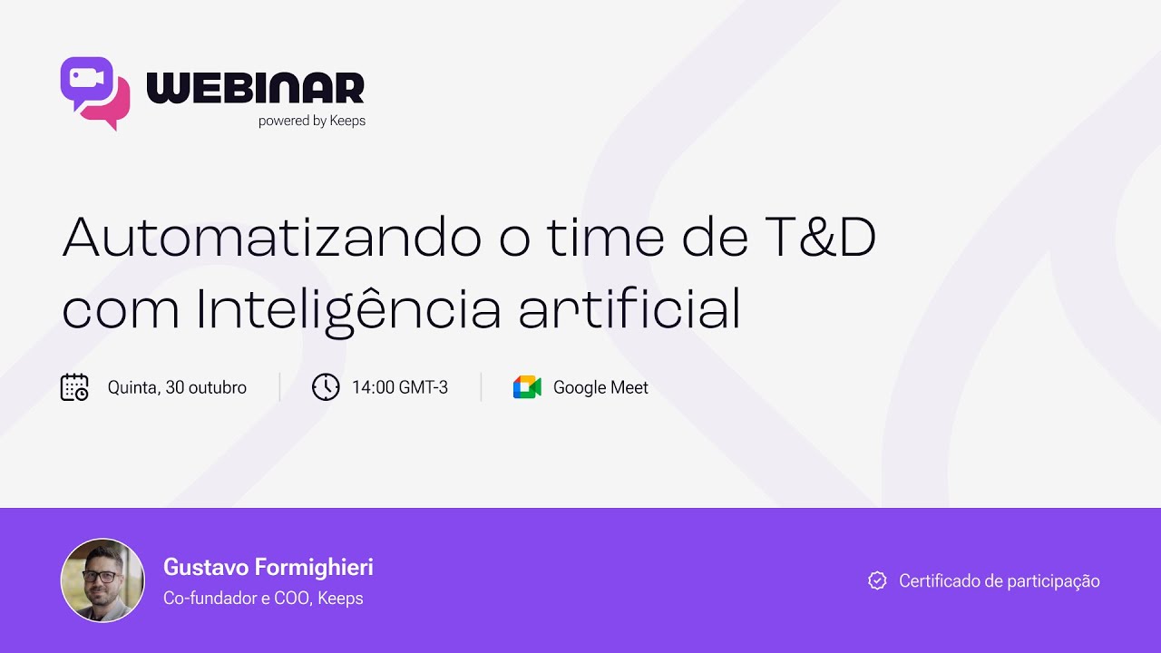Webinar | Automatizando o time de T&D com IA