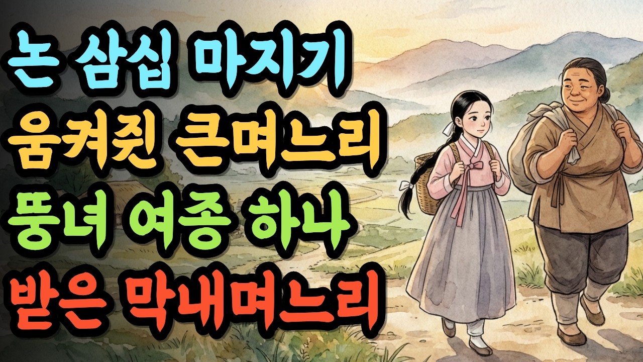 땅 대신 뚱녀 여종 하나 받은 막내며느리, 첫날밤 여종이 꺼낸 장부에 숨겨진 진짜 유산 | 야담 옛날이야기 오디오북 전설 민담