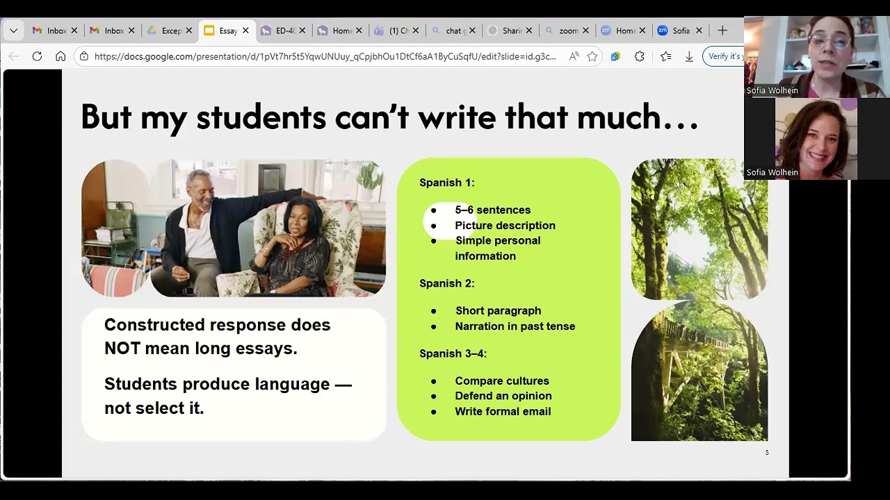 Essay Tests: Written Responses for World Languages.