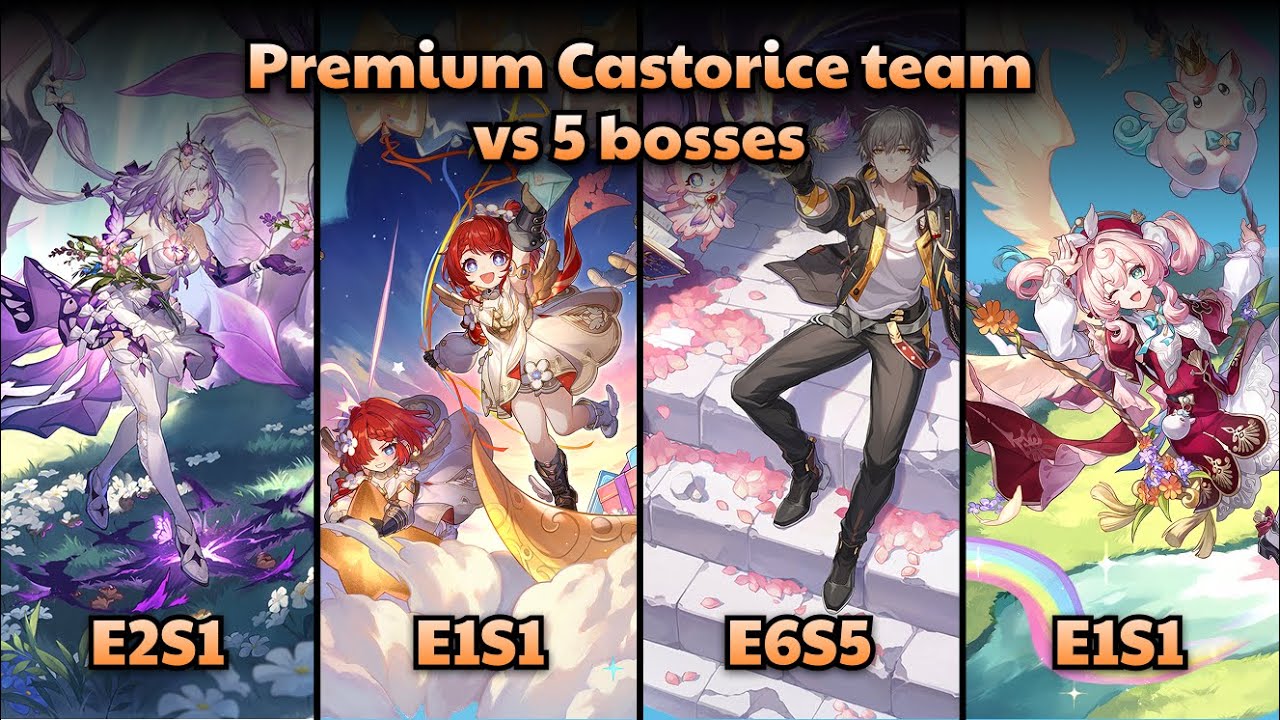 Premium Castorice team vs 5 bosses | HSR 3.3