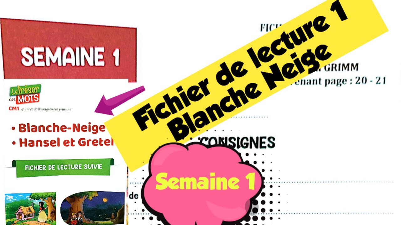Fiche élève n 1 ( page 12 ) Blanche Neige/ Le trésor des mots CM1 ( semaine 1 )