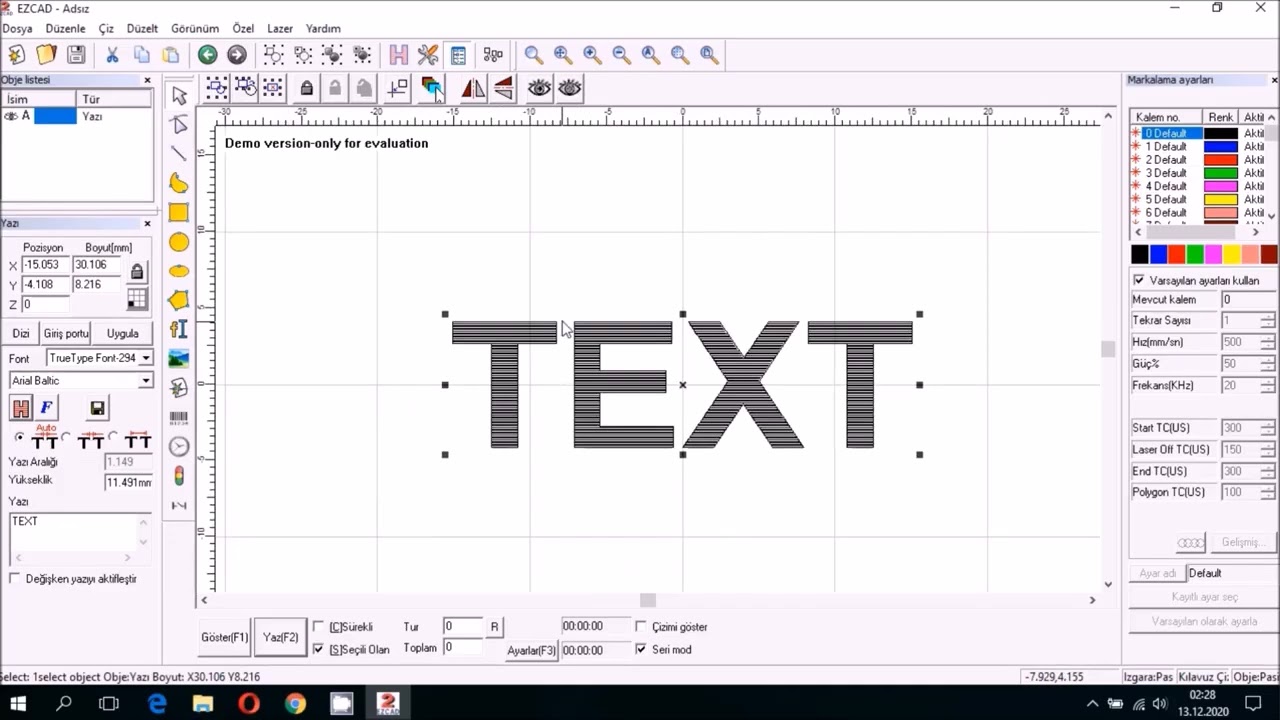 Fiber Lazer Ezcad2 Eğitim 2.Bölüm