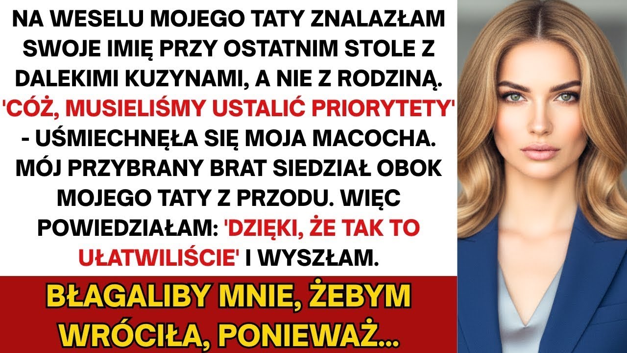 „Musieliśmy nadać priorytet” – uśmiechnęła się macocha  Dostałem OSTATNI stolik na ślubie taty…