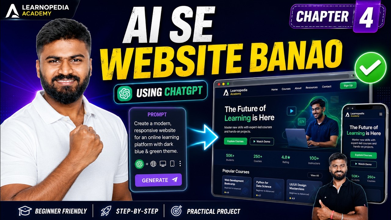 Build Website with Ai | Web Design | Web Development Full Course in Hindi