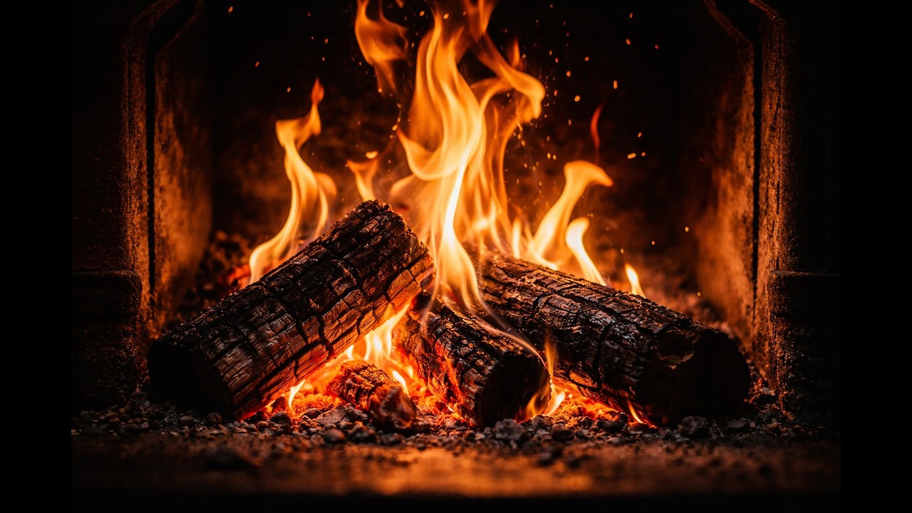 🔥 Cozy Fireplace with Crackling Fire Sounds