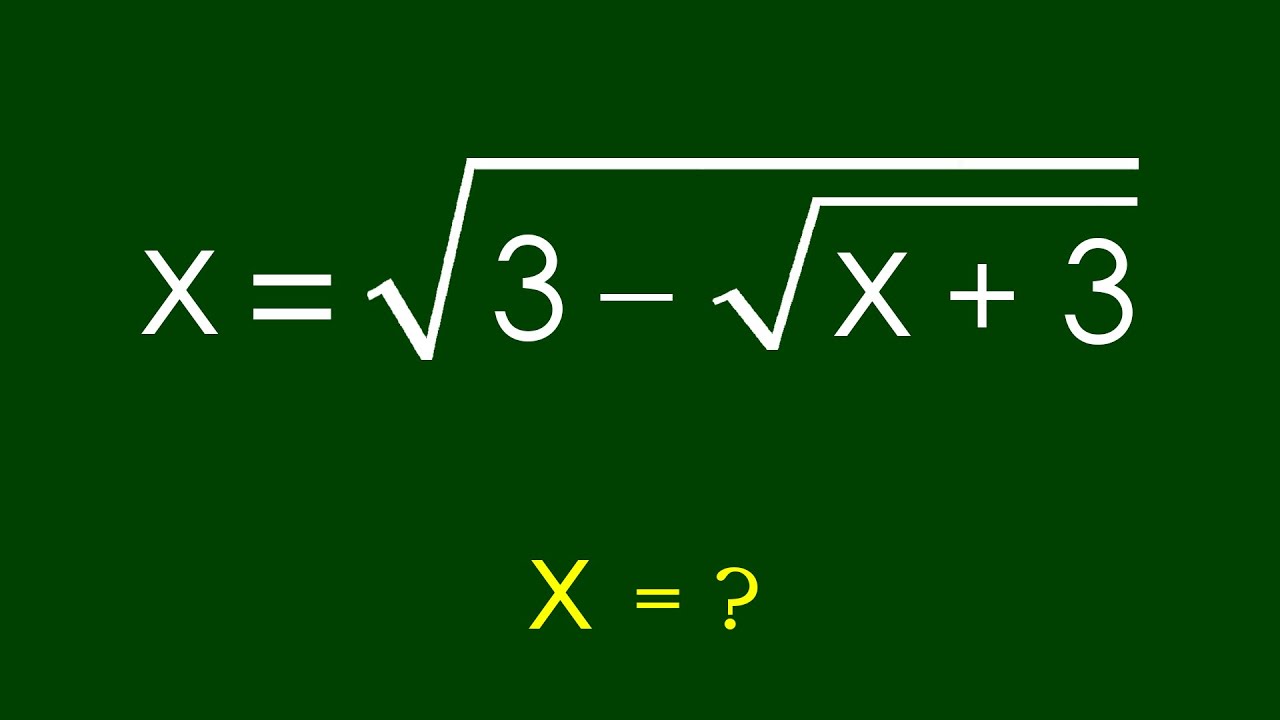 Интересная алгебраическая задача | Математическая олимпиада x=?