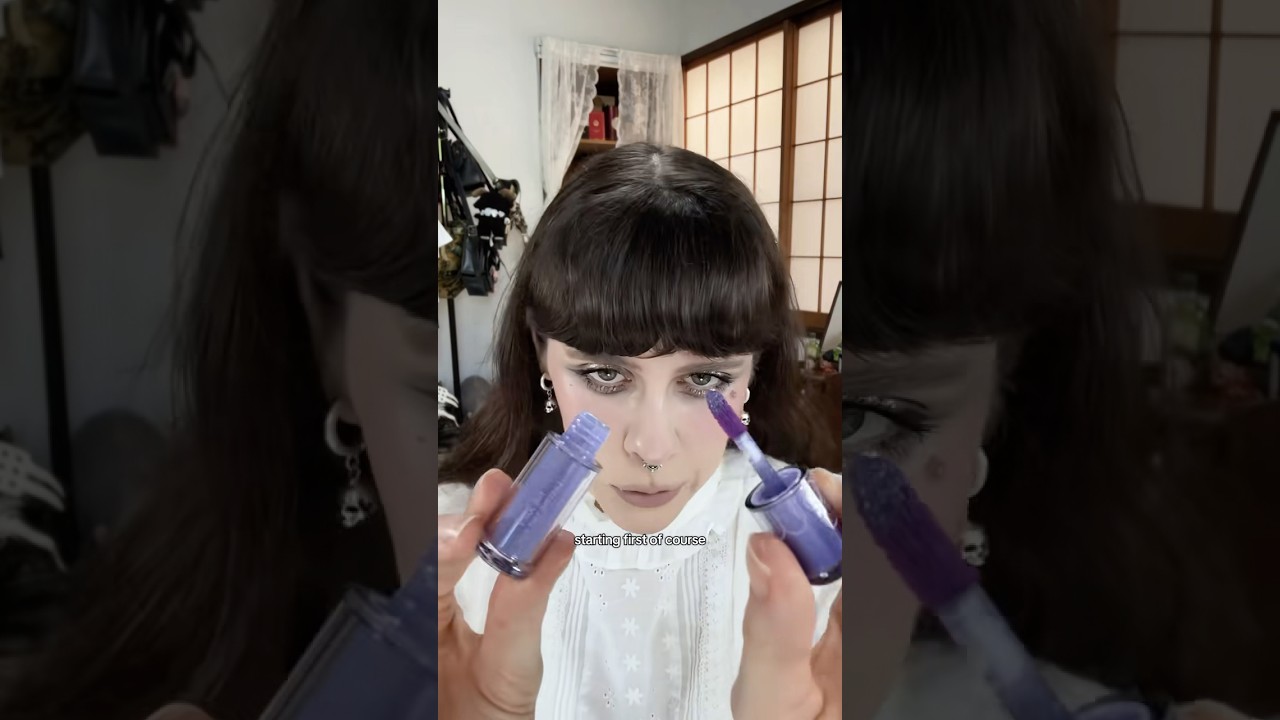 trying romand&rsquo;s weird lip tints! 🕯️🖤 #kbeauty #koreanmakeup #romand #gothmakeup
