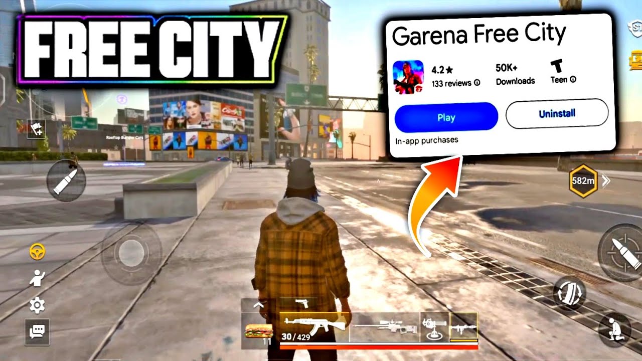 GARENA FREE CITY MOBILE GLOBAL ( OPEN WORLD ONLINE ) - FREE CITY ANDROID GAMEPLAY ( HIGH 60 FPS )