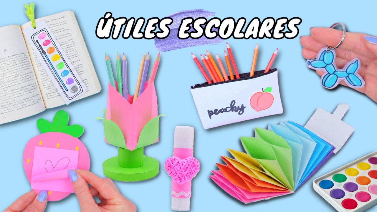 7 Ideas de Útiles Escolares con Materiales Que Tienes en Casa! ✨ Manualidades Fáciles y Económicas