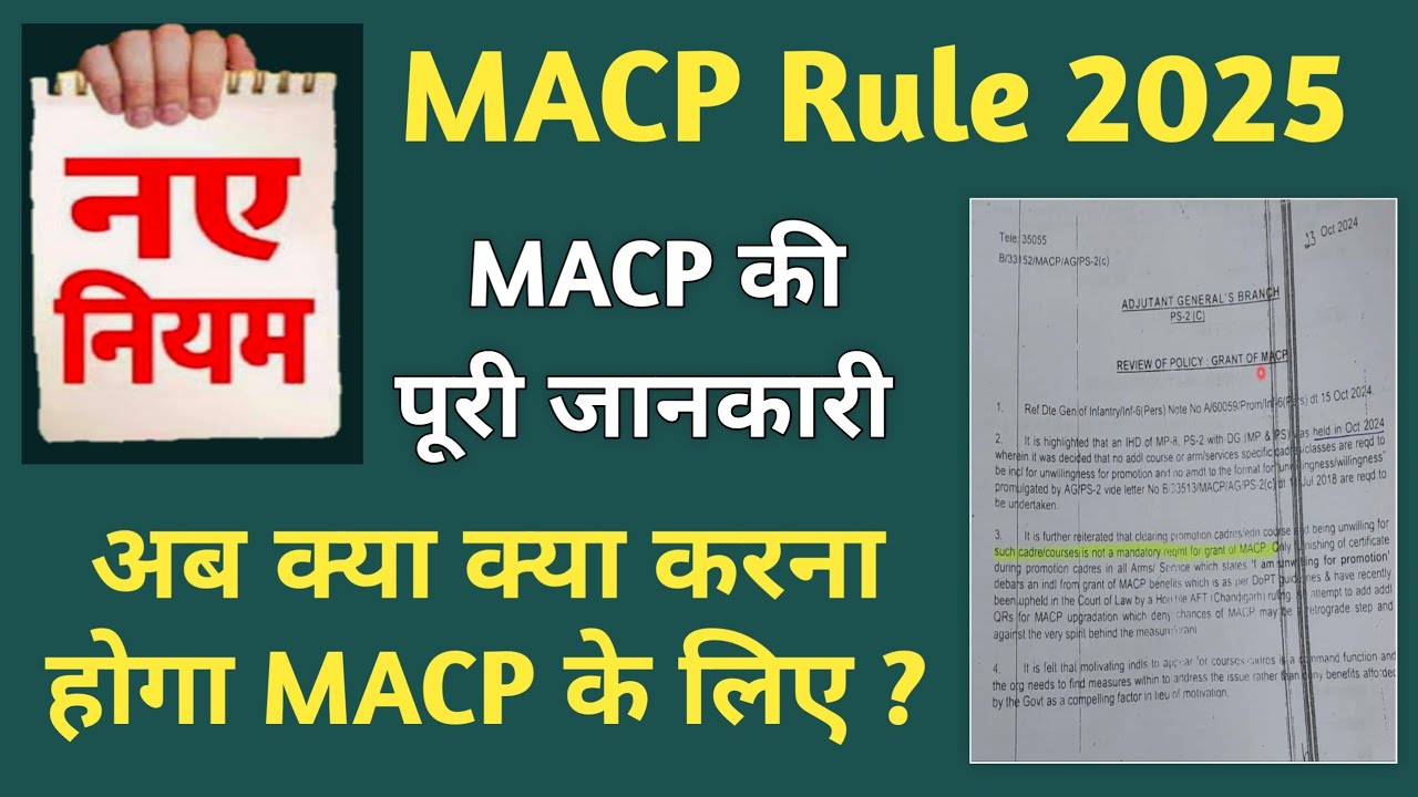 Modified Assured Career Progression Scheme (MACP) की पूरी जानकारी ।। MACP के नियम || MACP 2025