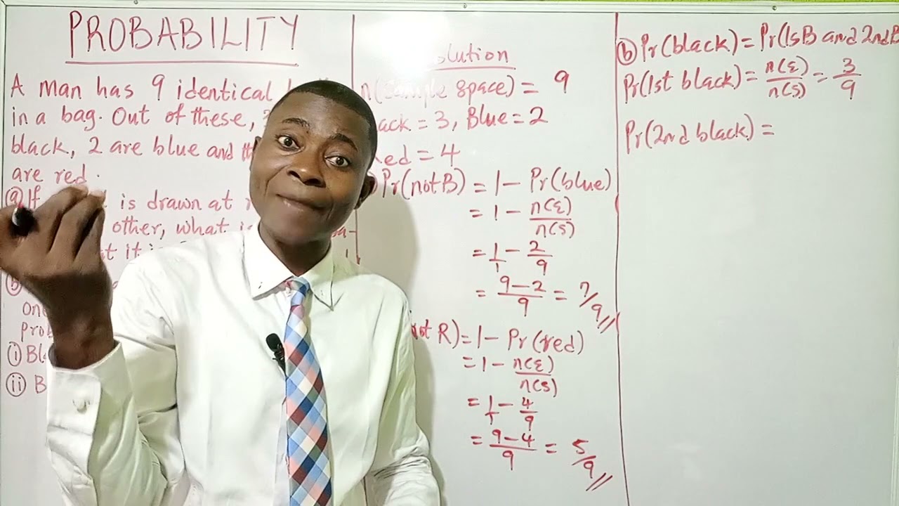Joshua Okwuwe Online Maths -  PROBABILITY, WITH AND WITHOUT REPLACEMENT