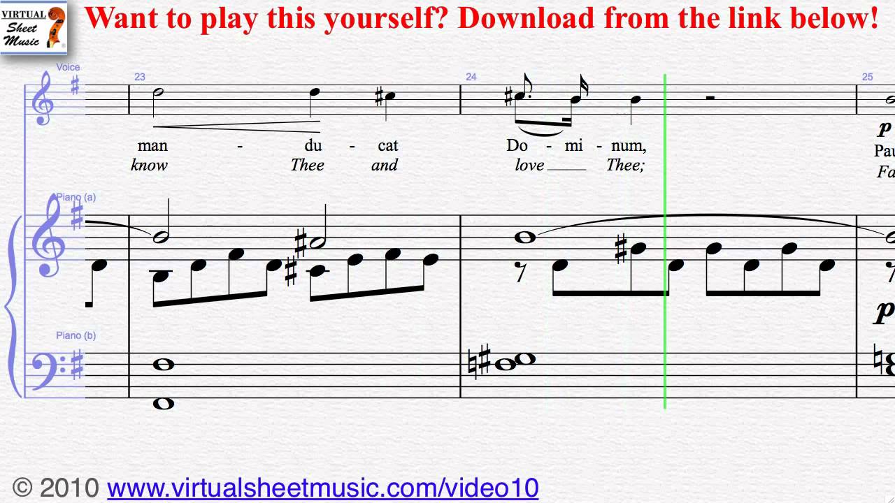 Frank's Panis Angelicus piano and voice sheet music - Video Score