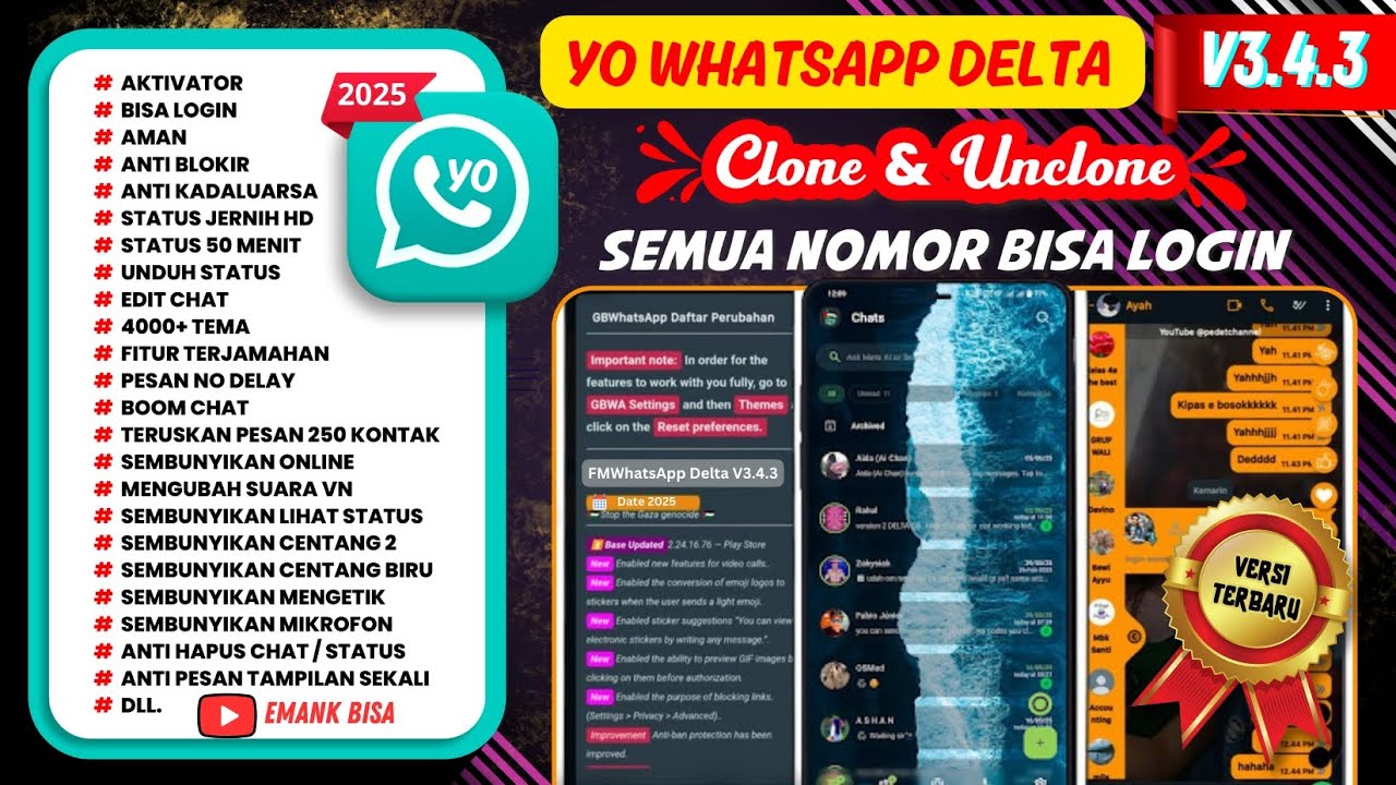 yowhatsapp Delta 3.4.3 update versi terbaru bulan ini 2026 | wa yo | yo wa | whatsapp mod 2026 | mod