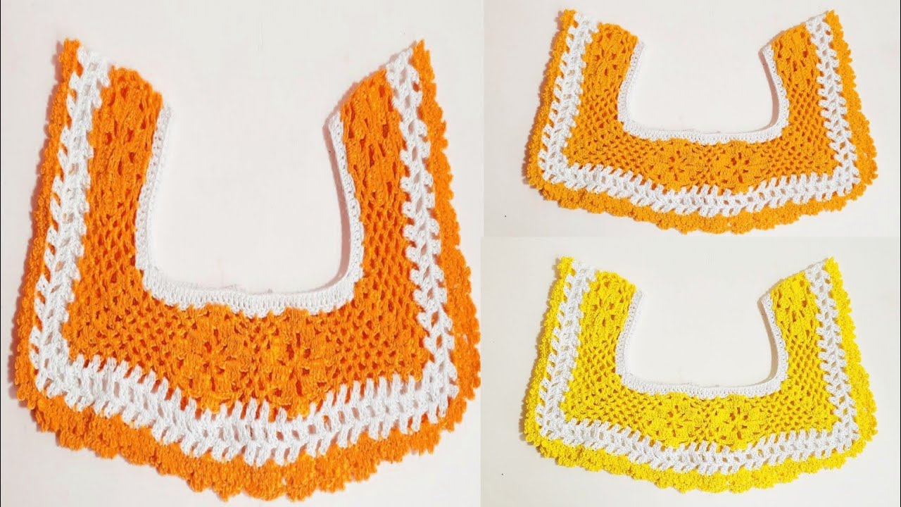 #30Super Easy Square Crochet Collar,কুশিকাটার বাচ্চাদের ফ্রকের নেক ডিজাইন#MaksudaLima