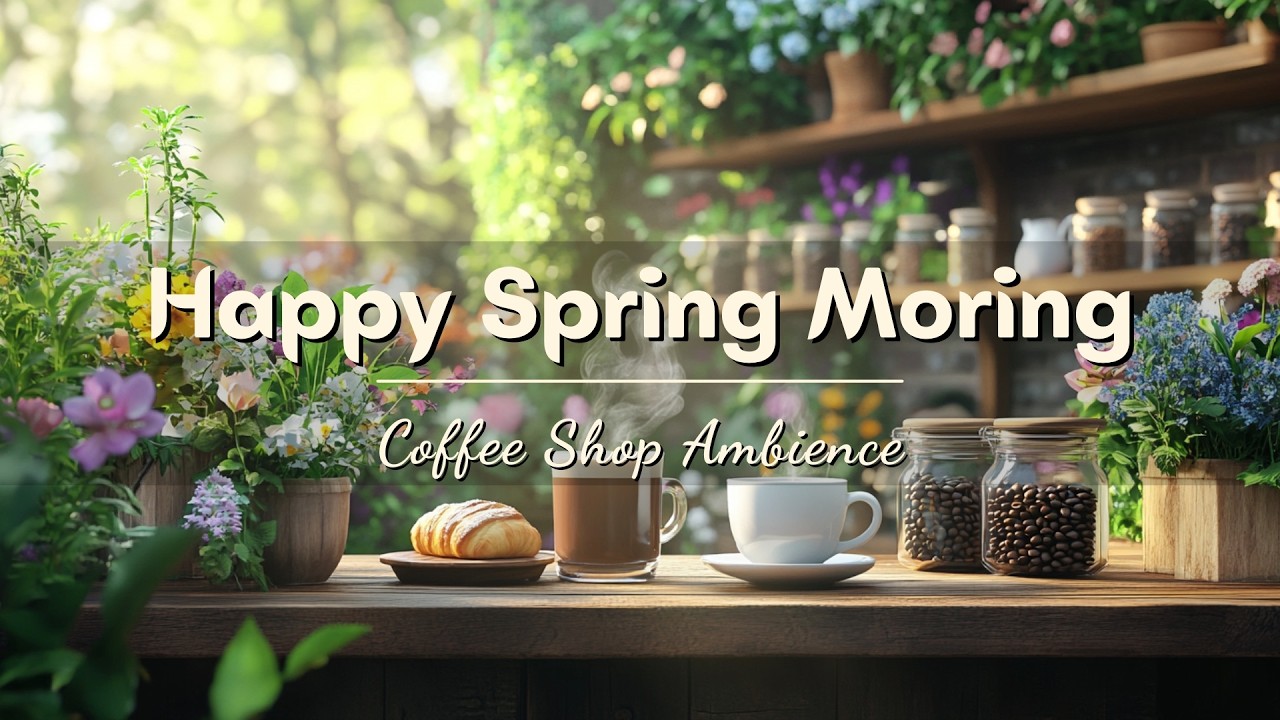 Happy Spring Jazz Music 🌸 Cozy Coffee Shop Ambience & Smooth Jazz Instrumental Music for Relaxing
