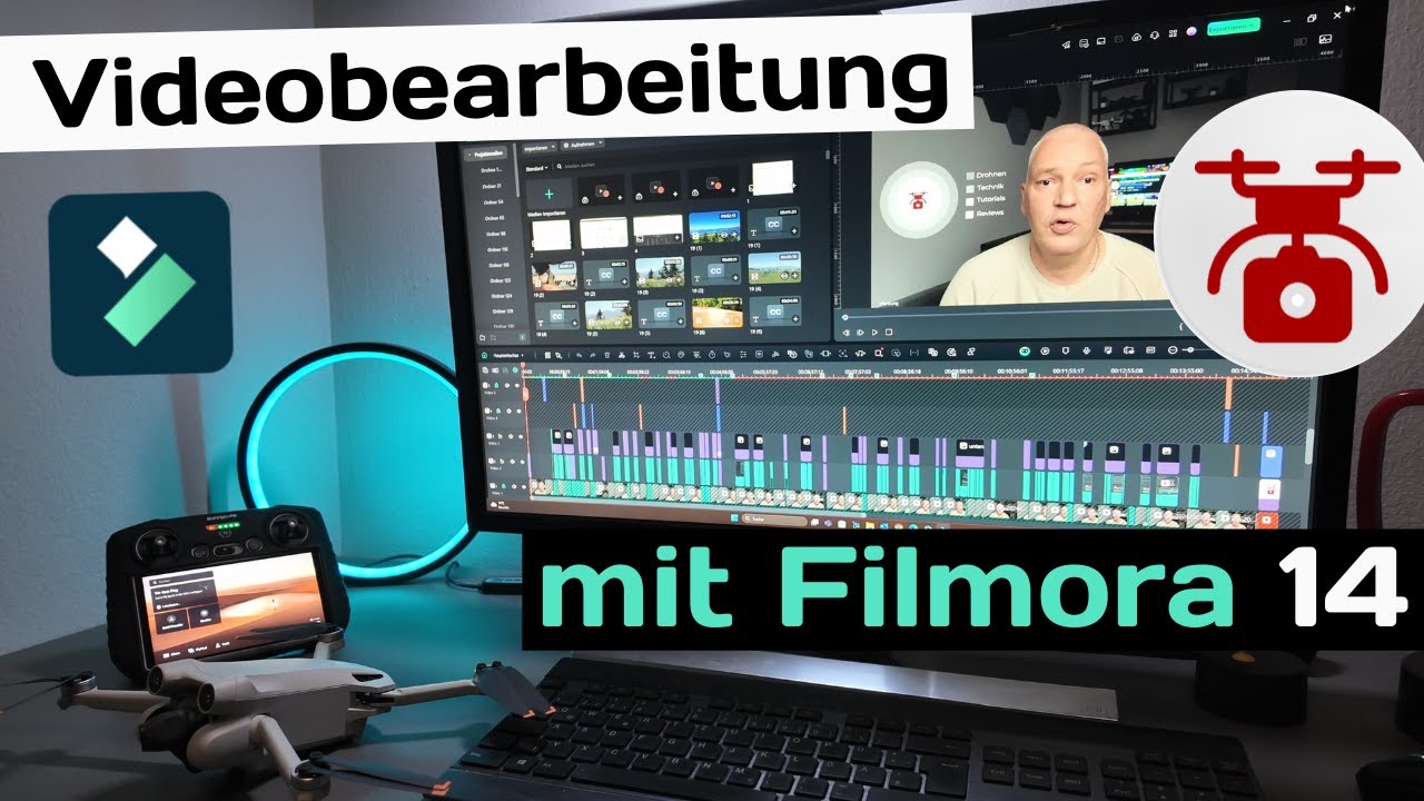 Wondershare Filmora 14 DAS WERKZEUG zum Drohnen Video schneiden - Videoschnitt EINFACH mit KI