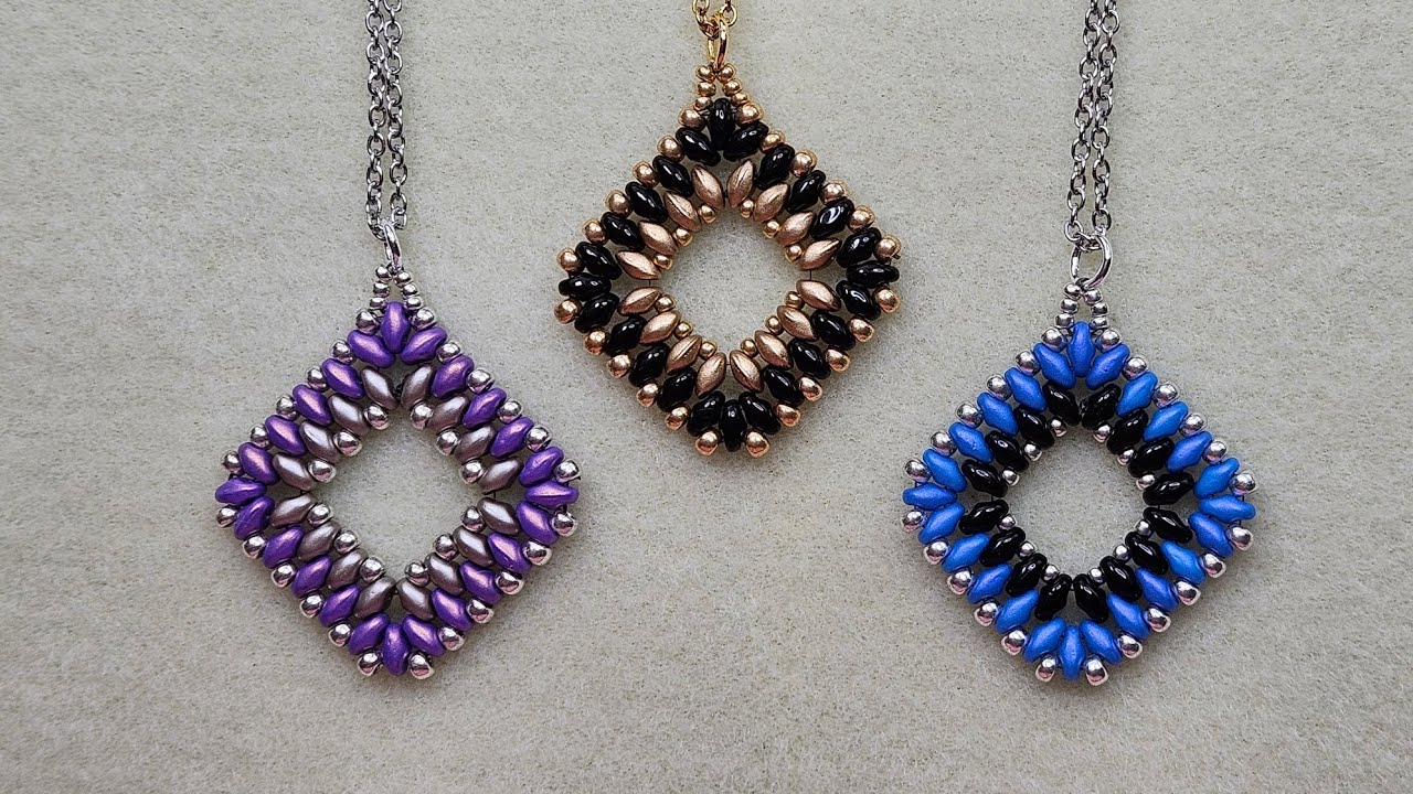 Simple Diamond Shaped Beaded Pendant