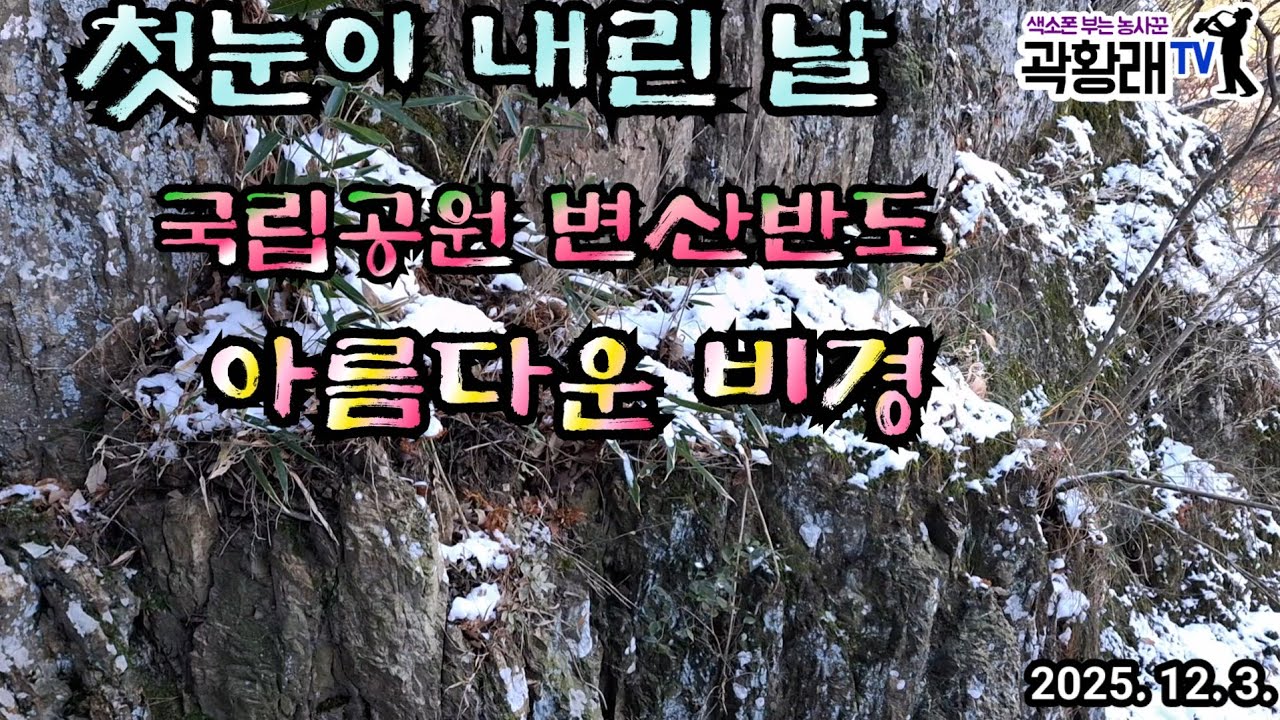 첫눈이 내린 날 국립공원 변산반도의 아름다운 비경