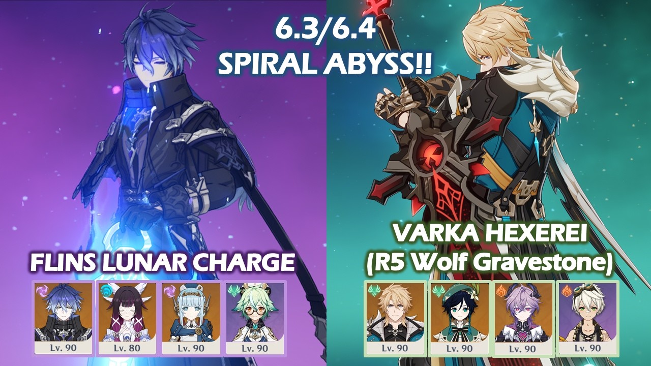Varka Hexerei & Flins Lunar Charge | 6.3 6.4 Spiral Abyss | Genshin Impact