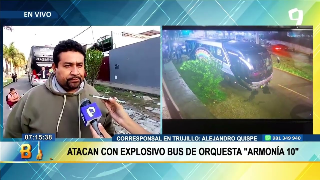 Atacan con explosivo bus de la orquesta 