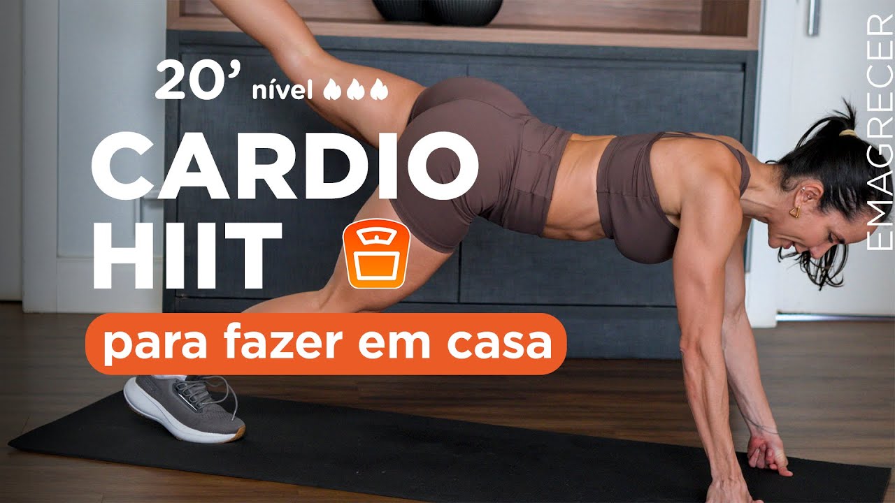 CARDIO HIIT - COMO EMAGRECER FAZENDO EXERCÍCIO EM CASA - TREINO 20 MINUTOS - Carol Borba