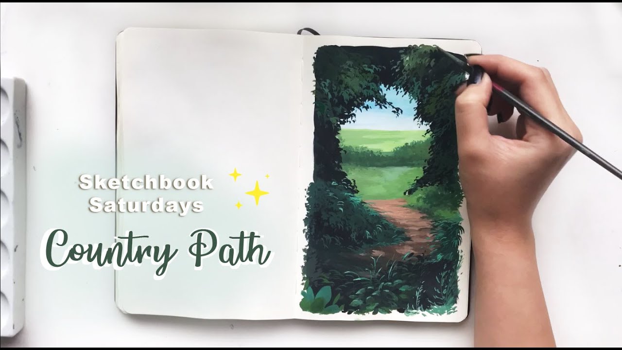 How to Paint a Country Path / Acryla Gouache Painting Tutorial