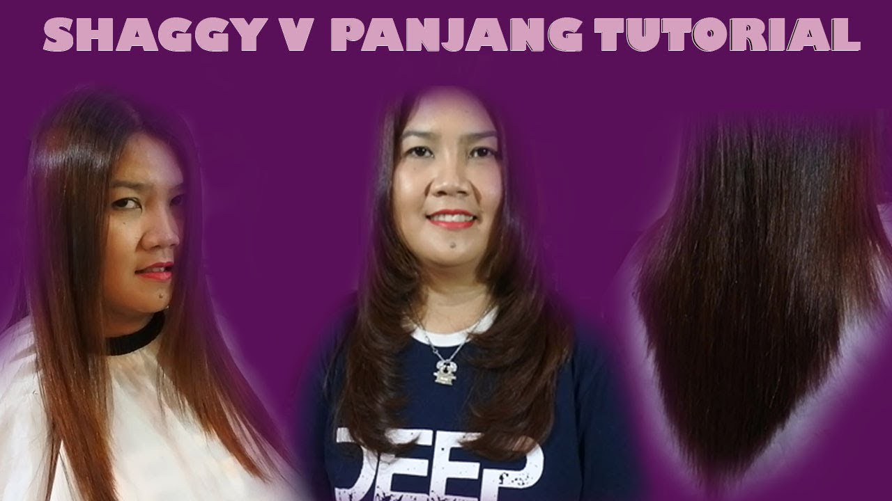 Gunting Rambut Shaggy V Panjang (Long layer V cutting tutorial)
