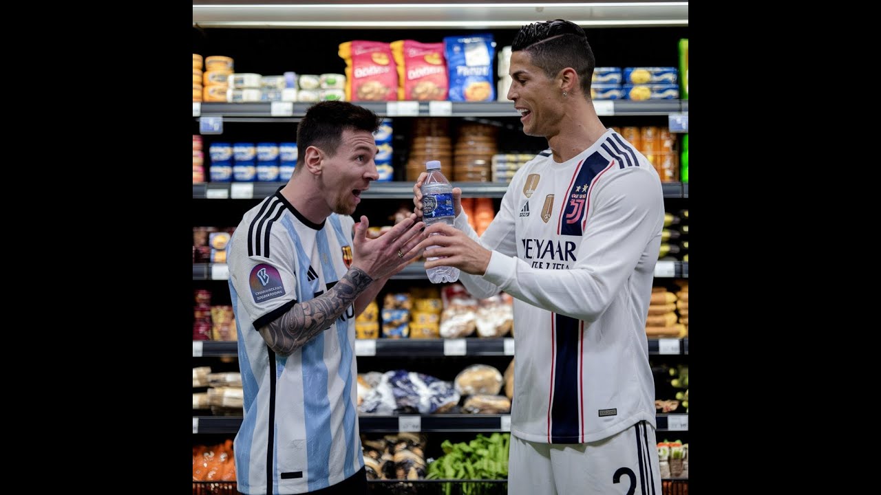 CRISTIANO RONALDO VS LIOEL MESSI THE GROCERY FIGHT.