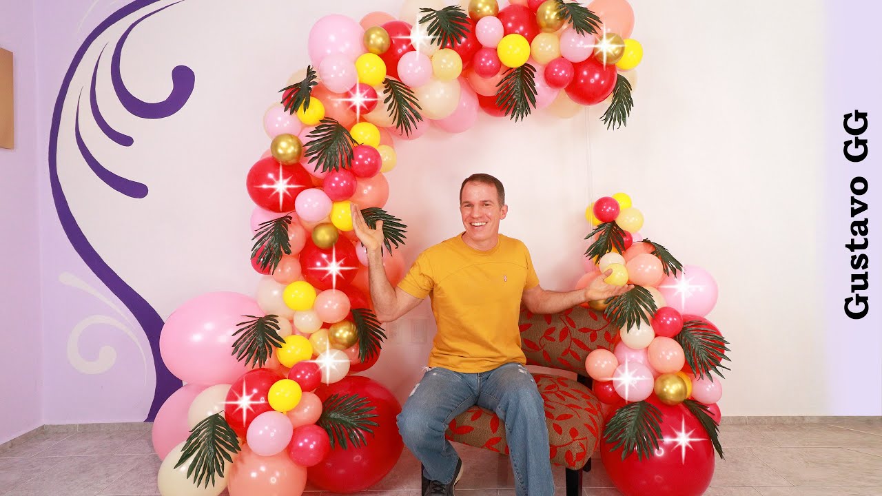 BALLOON DECORATION IDEAS ✨ birthday decoration ideas at home - balloon garland tutorial - gustavo gg