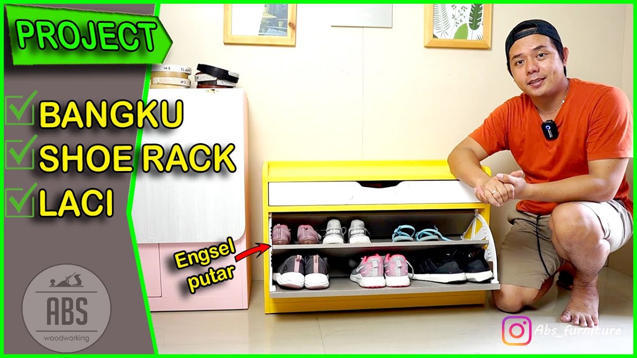 DIY Bench Shoe Storage - Membuat Rak Sepatu Menggunakan Engsel Putar Finishing Kertasive