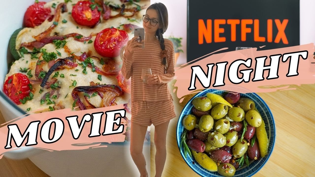 Cozy Evening Routine 🌿 Making Vegan Greek Food + Movie Snacks!