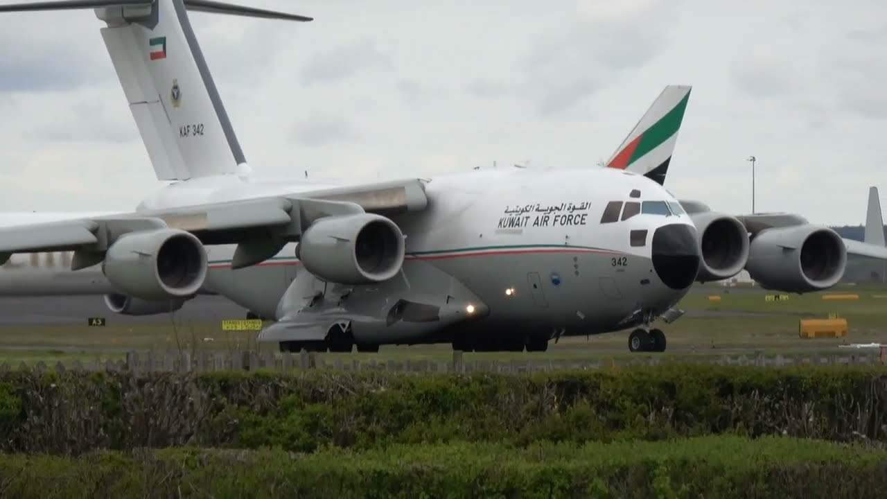 Kuwait C-17 Departure | Newcastle Airport Planespotting 4K