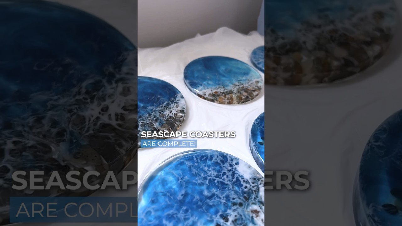 🌊✨ DIY Ocean-Inspired Resin Coasters Tutorial! @anastasia_kate_art (inst) #resinart #epoxyart #diy