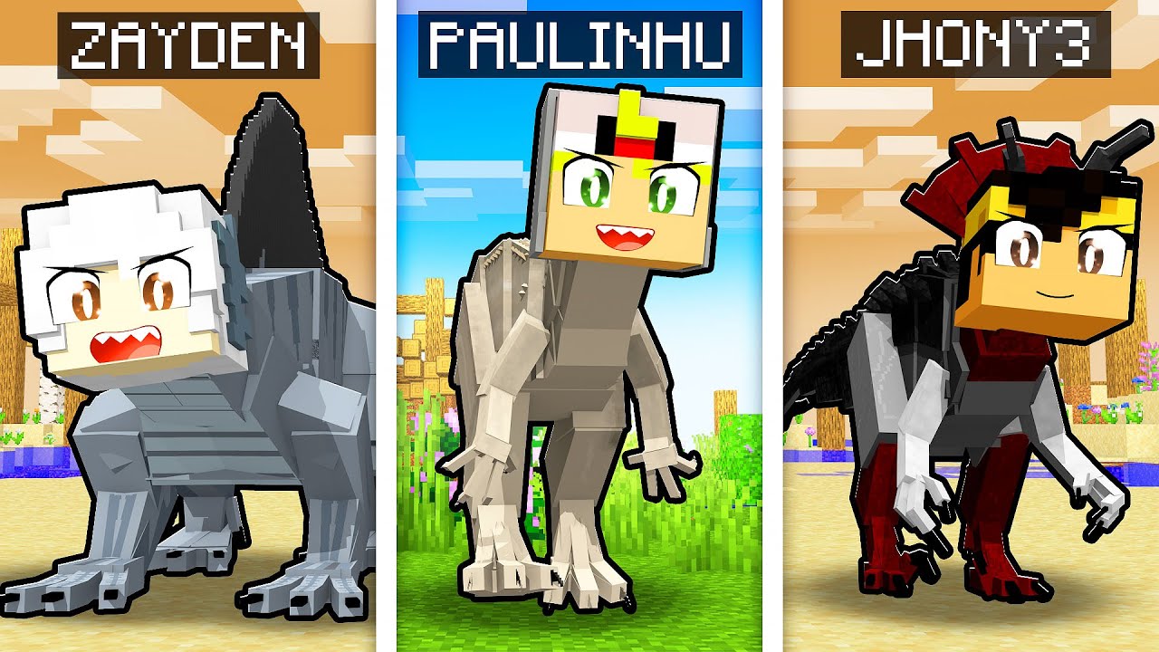 MINECRAFT... MAS TEMOS RAÇAS DIFERENTES 🦕 🦖🦎