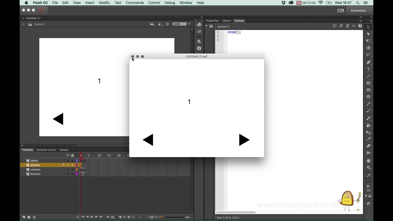 Adobe Flash / Animate tutorial: Making an interactive button