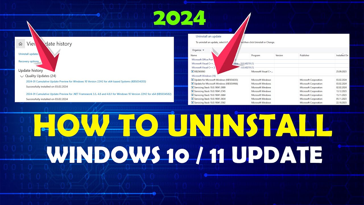 How to Uninstall Windows 10 or 11 Update very easy [NEW 2024]