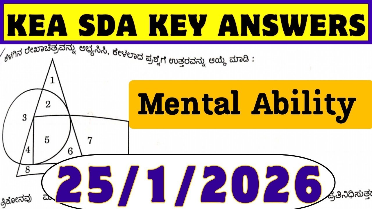 KEA SDA KEY ANSWERS 2025 Today's Exam 25/1/2025 non HK KEA 708 Post Communication Mental Ability Que