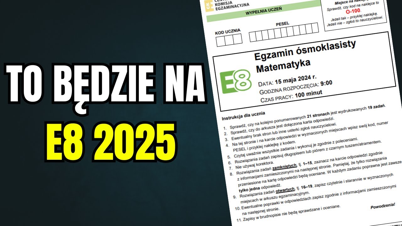Pewniaki na egzamin ósmoklasisty 2026 z matmy