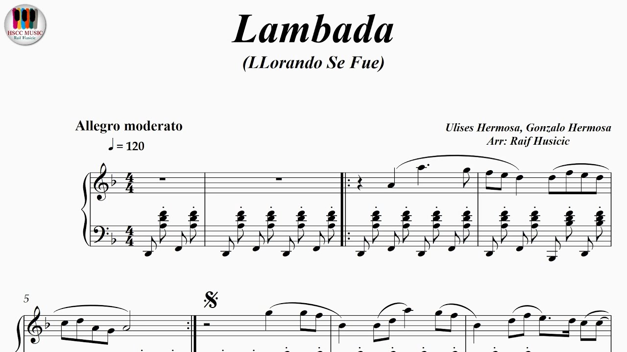 Lambada (LLorando Se Fue) - Kaoma, Los Kjarkas, Piano