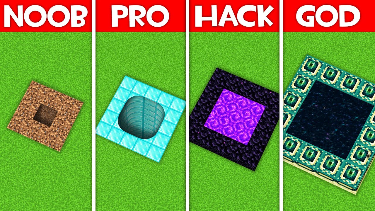 Minecraft Battle: TUNNEL BASE BUILD CHALLENGE - NOOB vs PRO vs HACKER vs GOD in Minecraft!