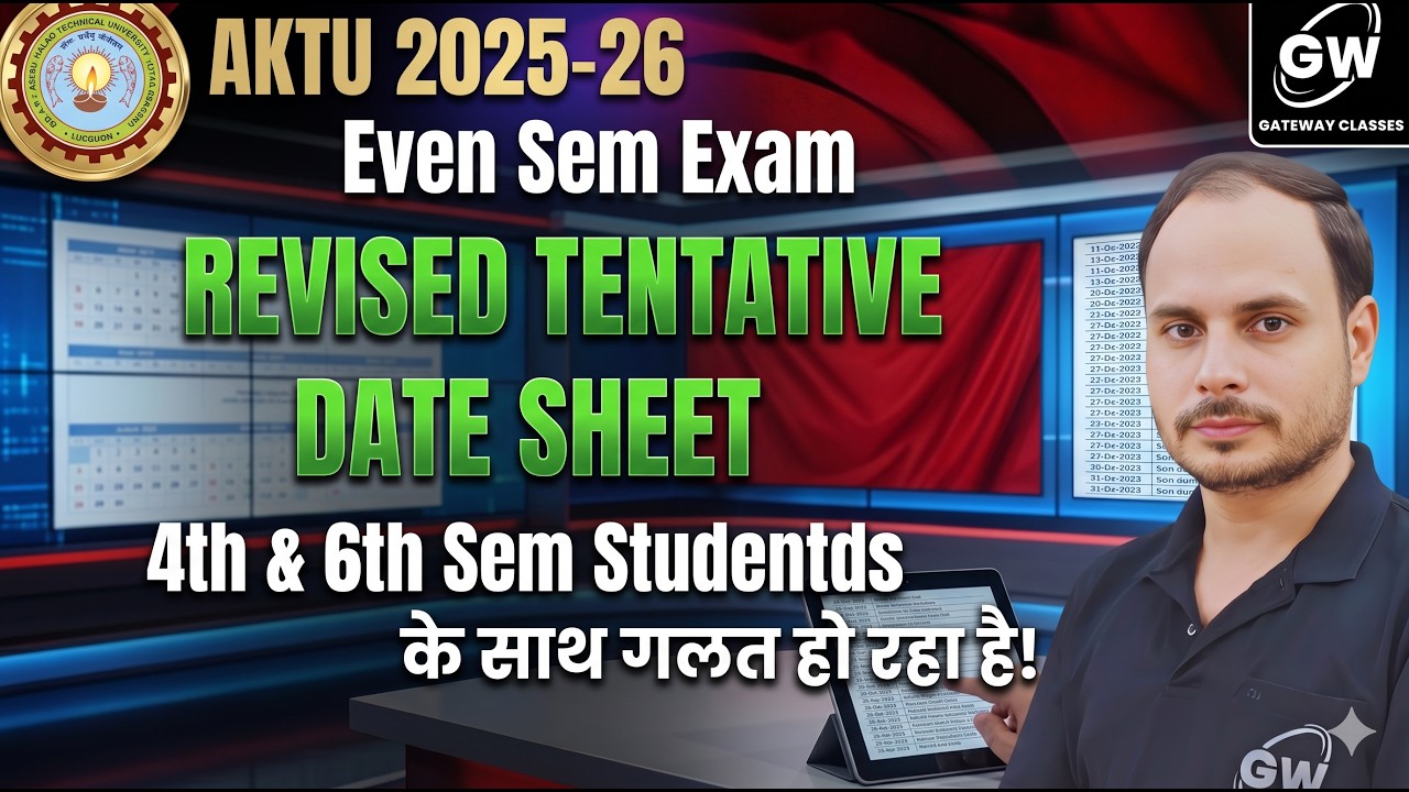Revised Date Sheet AKTU 2025-26 Even Sem