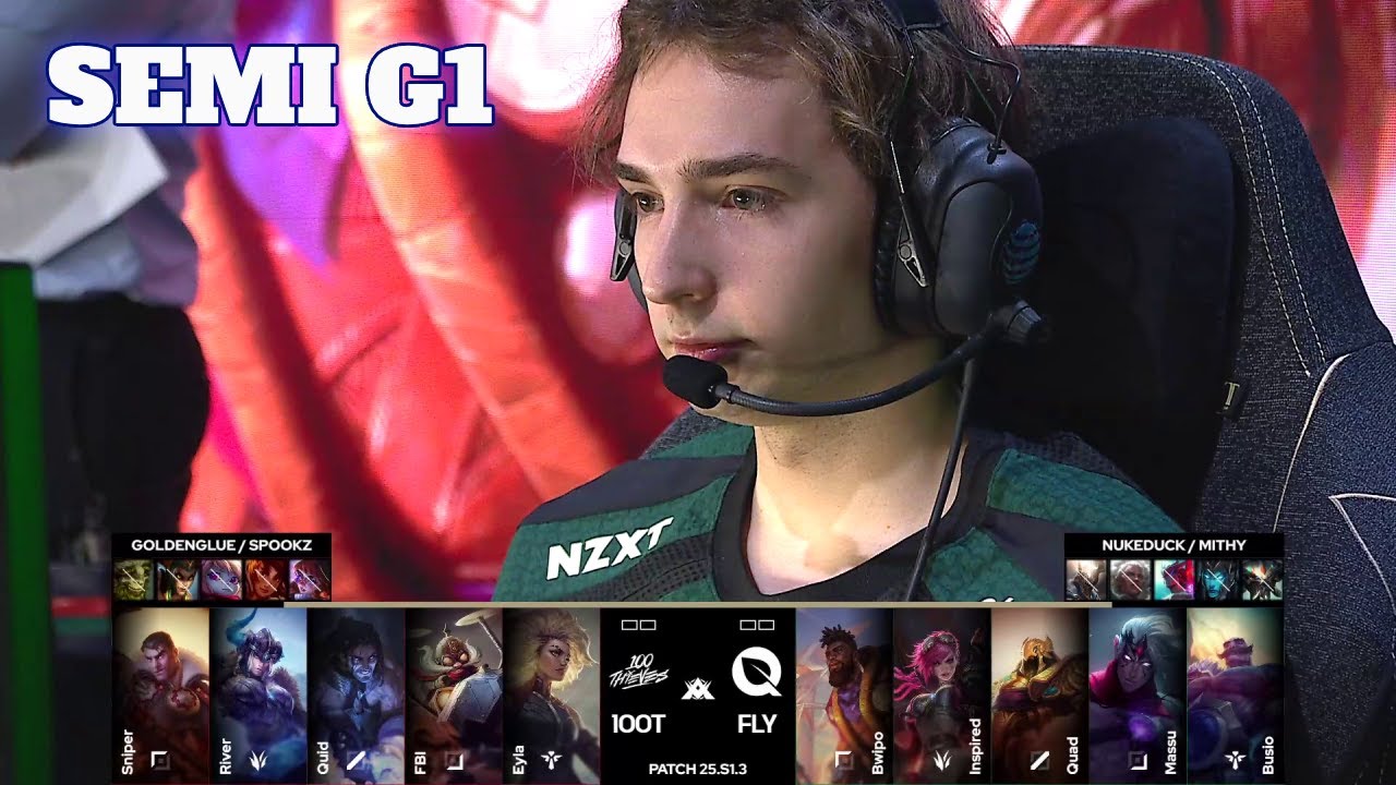 100 vs FLY - Game 1 | Semi Finals LTA 2025 Split 1 | 100 Thieves vs FlyQuest G1 full