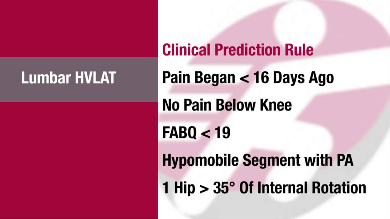 Lumbar HVLAT