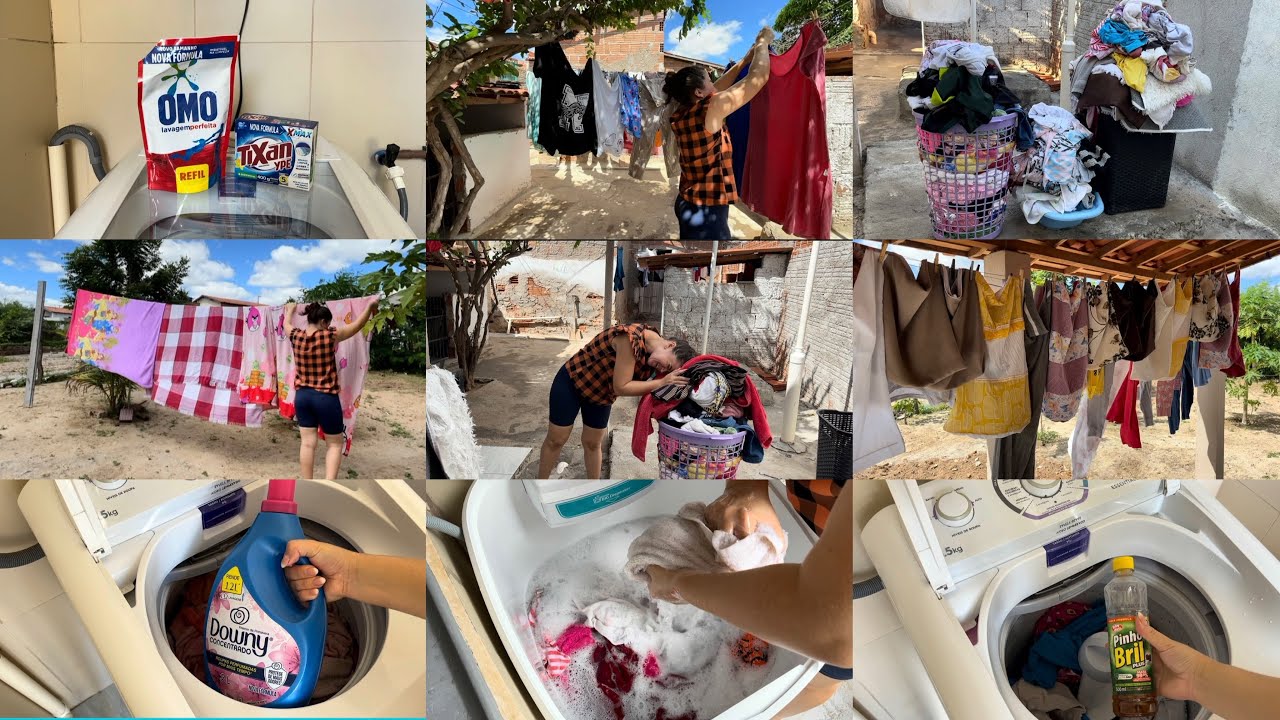 🥵15 DIAS SEM LAVAR ROUPAS,CANSEI! LAVANDO MUITA ROUPA NO TANQUINHO, COMECEI AS 7, TERMINEI AS 13:00!