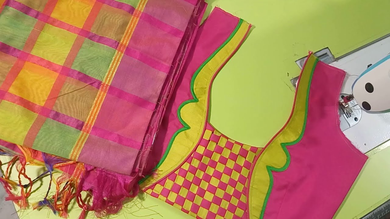 Beautiful fancy model blouse for cotton saree