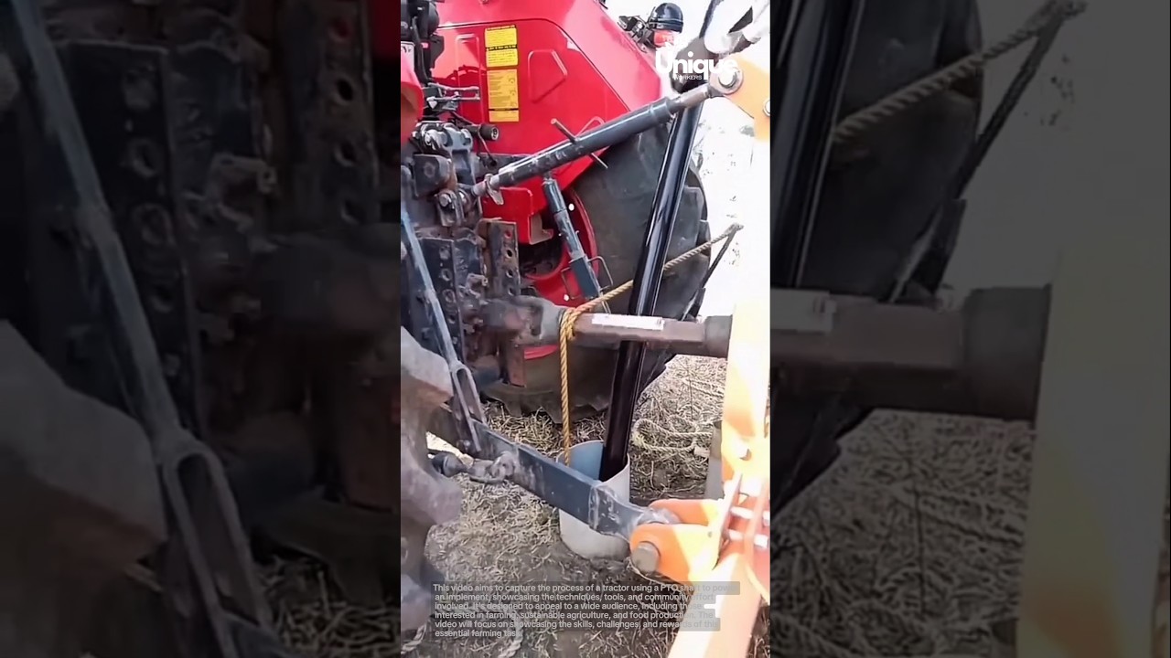 Tractor powering implement: using a PTO shaft