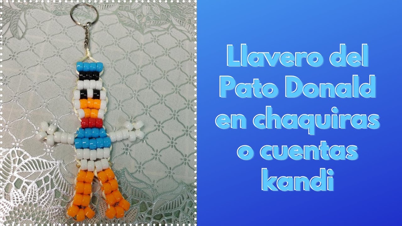 Cómo hacer un llavero del Pato Donald, con chaquiras o cuentas kandi, paso a paso!♥