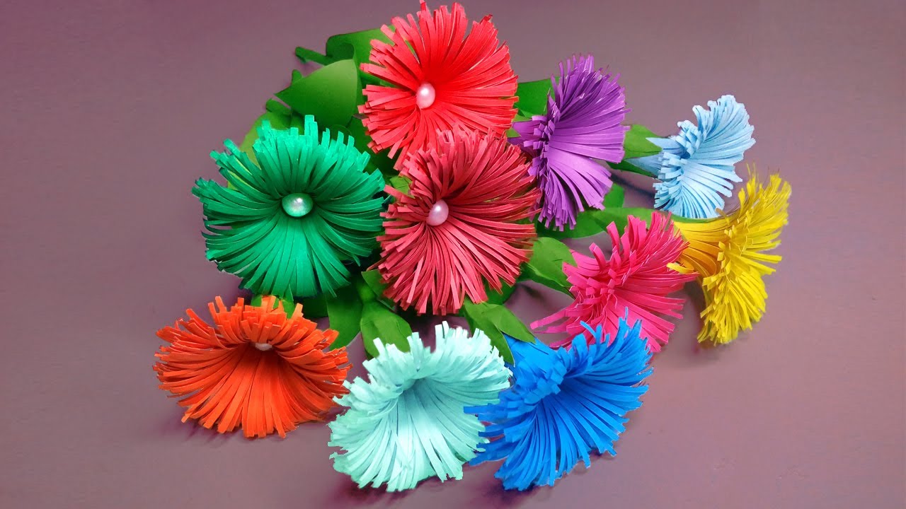 Easy Flowers Making With Paper | Paper Flowers Making | DIY