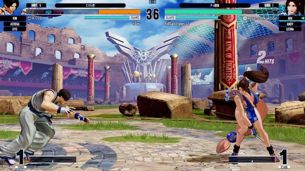KOF15　メインチームでランクマ　やっぱりレオナ最強